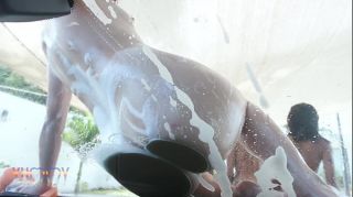 Four brasilian girls get fucked in the ass after doing their job at yummyestudio exclusive car wash 2