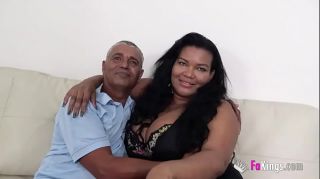 Ebony mommy with GIANT TITS introduces us to her older lover :-D