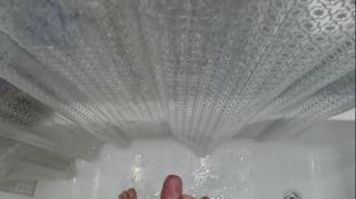 My stepmom came to my bathroom, I am naked and start jerk off cock, and she ignore me that nothing happened but she like look, milf want make handjob for me and masturbate my big fat dick, my dick is hard