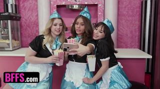 Three Naughty Waitresses Aria Valencia, Nicole Aria & Riley Reign Want To Earn Bigger Tips - BFFS