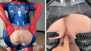 Passionate Spider Woman vs Anal Fuck Lover Black Spider-Girl!
