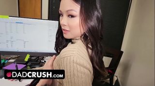 Dirty Step-dad Is Seduced By Naughty Asian Step-daughter And His Sizzling Employee - DadCrush
